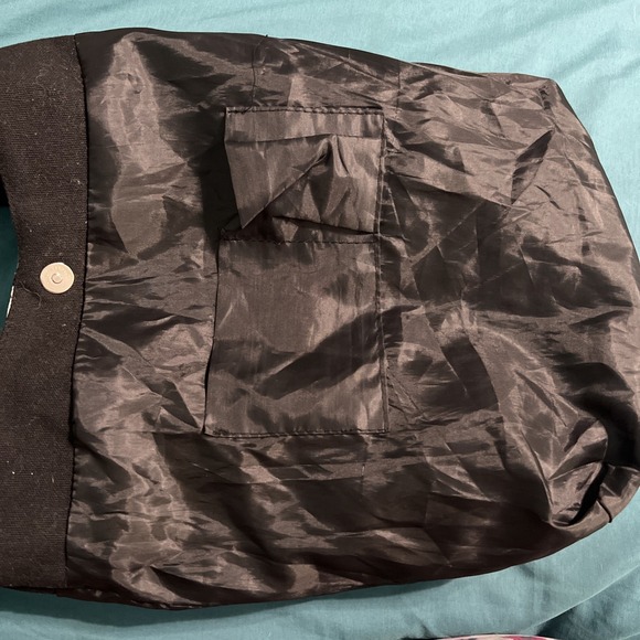 Lake Tahoe Unbranded Tote Snap Closure Crossbody Canvas Purse‎ Bag Black Pink - Picture 12 of 13